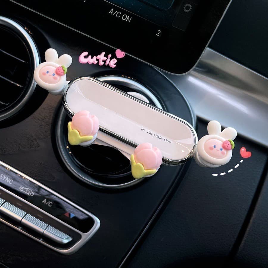 2026 novo estilo suporte do telefone do carro navegação criativo bonito coelho saída de ar do carro quadro suporte fixo
