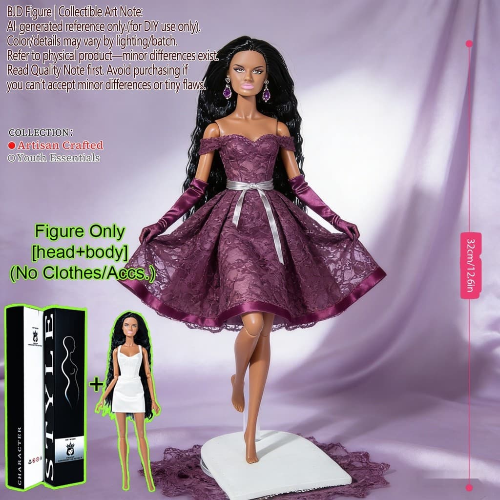 Boneca Colecionável Posável Articulada De Supermodelo 1/6 BJD , Design Conjunto De Bola De 12.6 Polegadas E 12 , Cabelo 