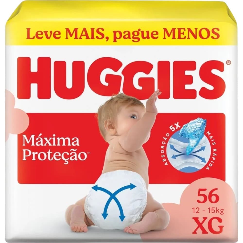 Fraldas Huggies Supreme Care XG 56 unidades