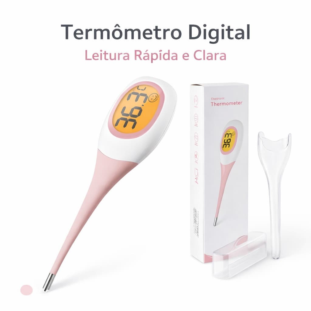Termômetro Digital Eletrônico com Visor LCD para Medir Febre
