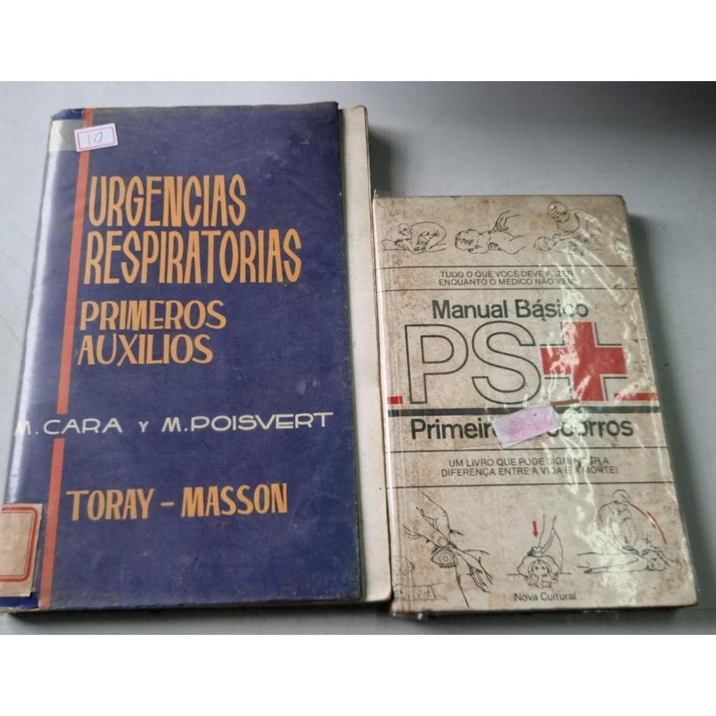 Kit 2 livros Manual Básico PS Primeiros Socorros e Urgências Respiratórias Primeiros Auxilios