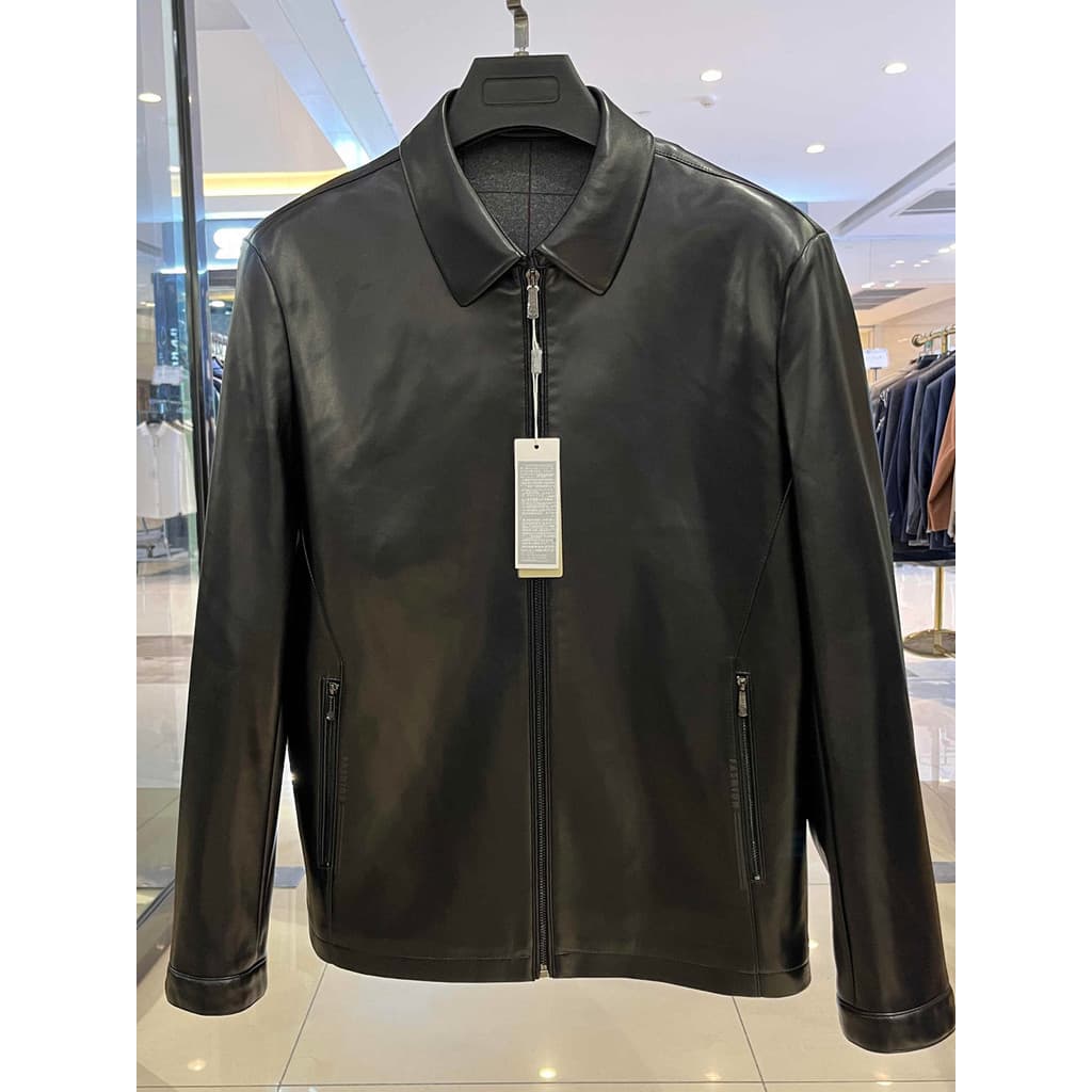 Haining jaqueta de couro genuíno masculina 2025 novo estilo jaqueta de couro masculino outono inverno lapela jaqueta de 