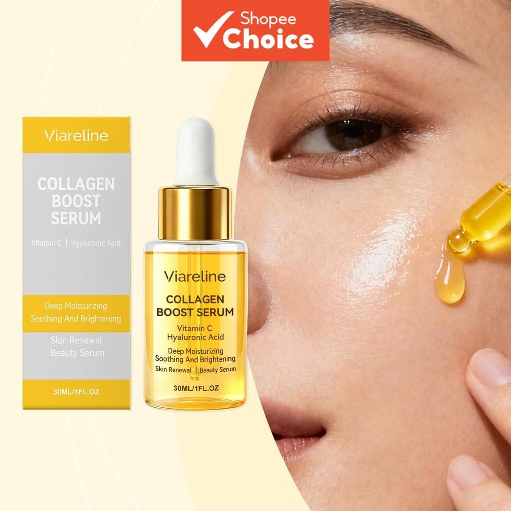 Soro Avançado de Colágeno Hidratante com Vitamina C e Ácido Hialurônico para Cuidado Diário do Rosto, 30 ml