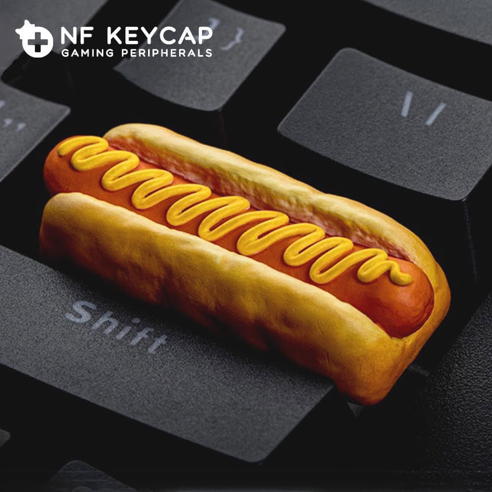 Teclado mecânico personalizado, teclado mecânico criativo, comida, hambúrguer, batatas fritas, 3D, tridimensional