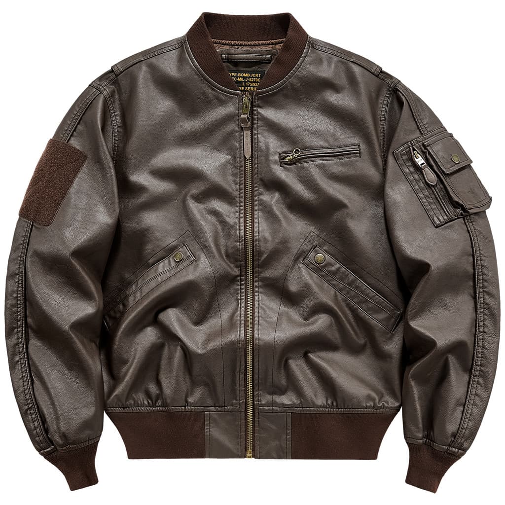 VIP Retro piloto jaqueta de couro masculino gola beisebol jaqueta de couro do plutônio curto motocicleta jaqueta solta m