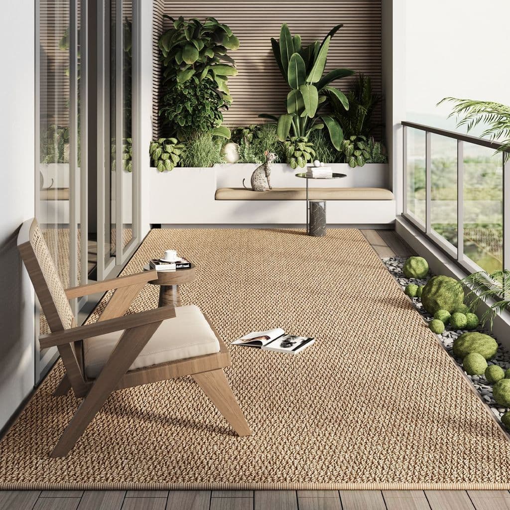 [Novo produto] Imitação de Sisal sala de estar tapete anti-arranhões antiderrapante anel de abacaxi tapete varanda assim