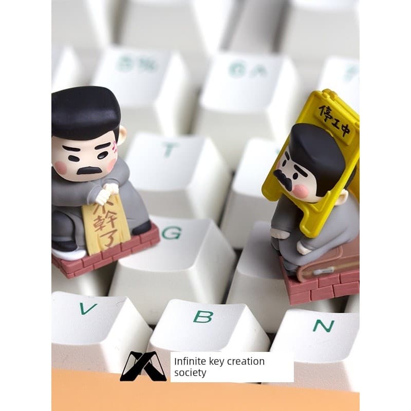 Lu Xun Geer Stops Personalidade de Trabalho Keycap Original Bonito Trabalhador ESC Teclado Cap Teclado Mecânico