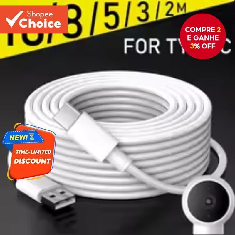 Cabo 3M/5M/8M/10M/12M USB-C Para-Carregamento Rápido E Dados Telefone/Câmera