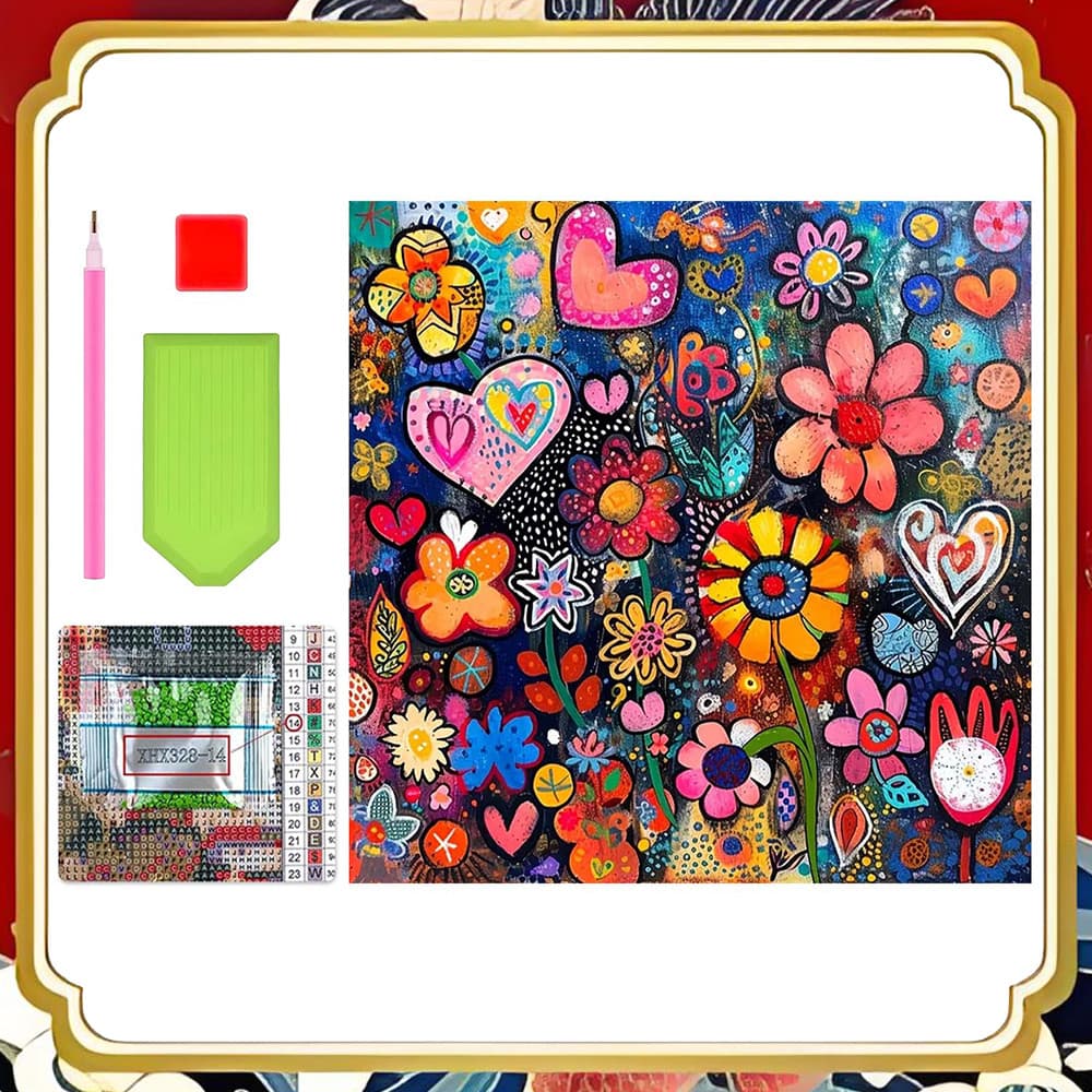 30 x 30 cm, Conjunto de Decoração de parede para casa quadrados pintura diamante Flores Coloridas arte diamante 5D DIY