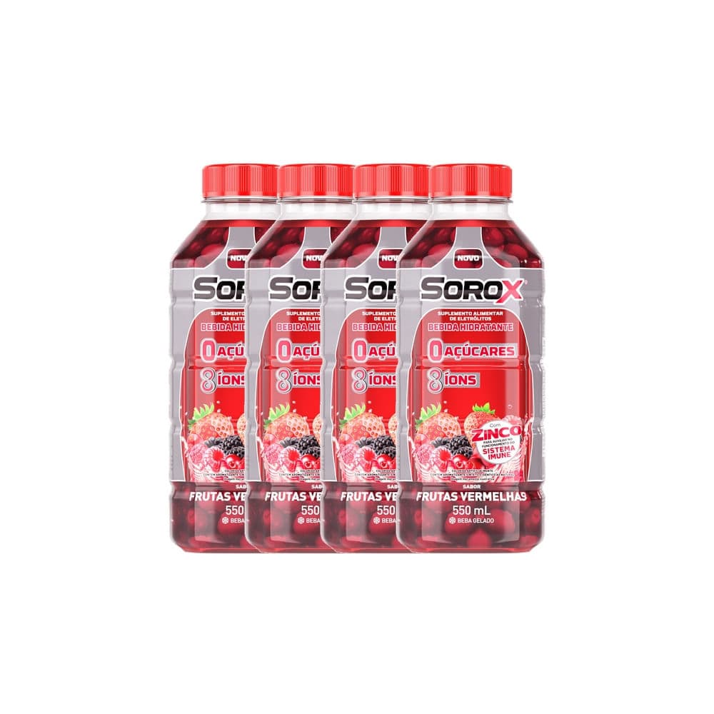 Kit 4 Sorox Sabor Frutas Vermelhas 550ml