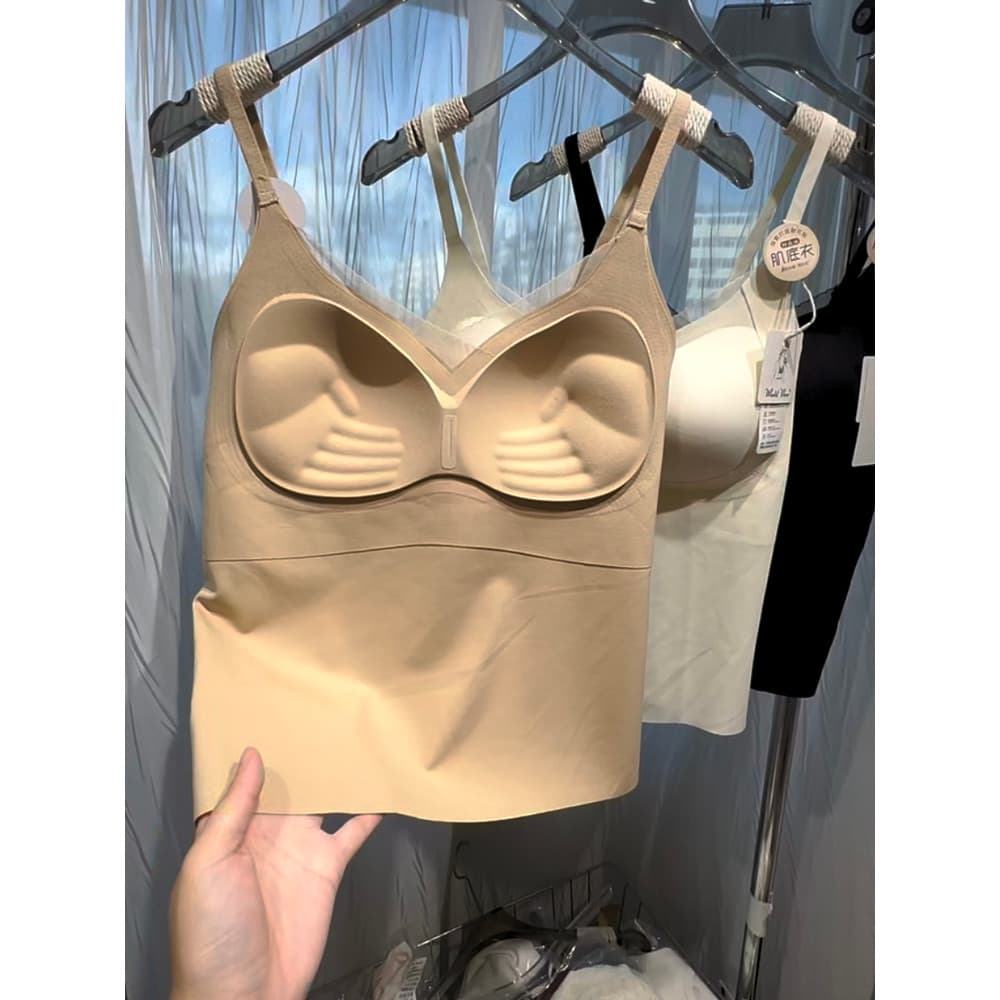 2025 Início do outono novo estilo feminino base líquida invisível sem costura muscular base líquida estilingue copo de p