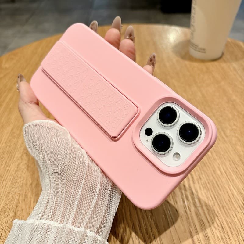 Capinha silicone líquido Capinha para iPhone Capinha celular Apple Suporte dobrável de Silicone líquido adequado para ca