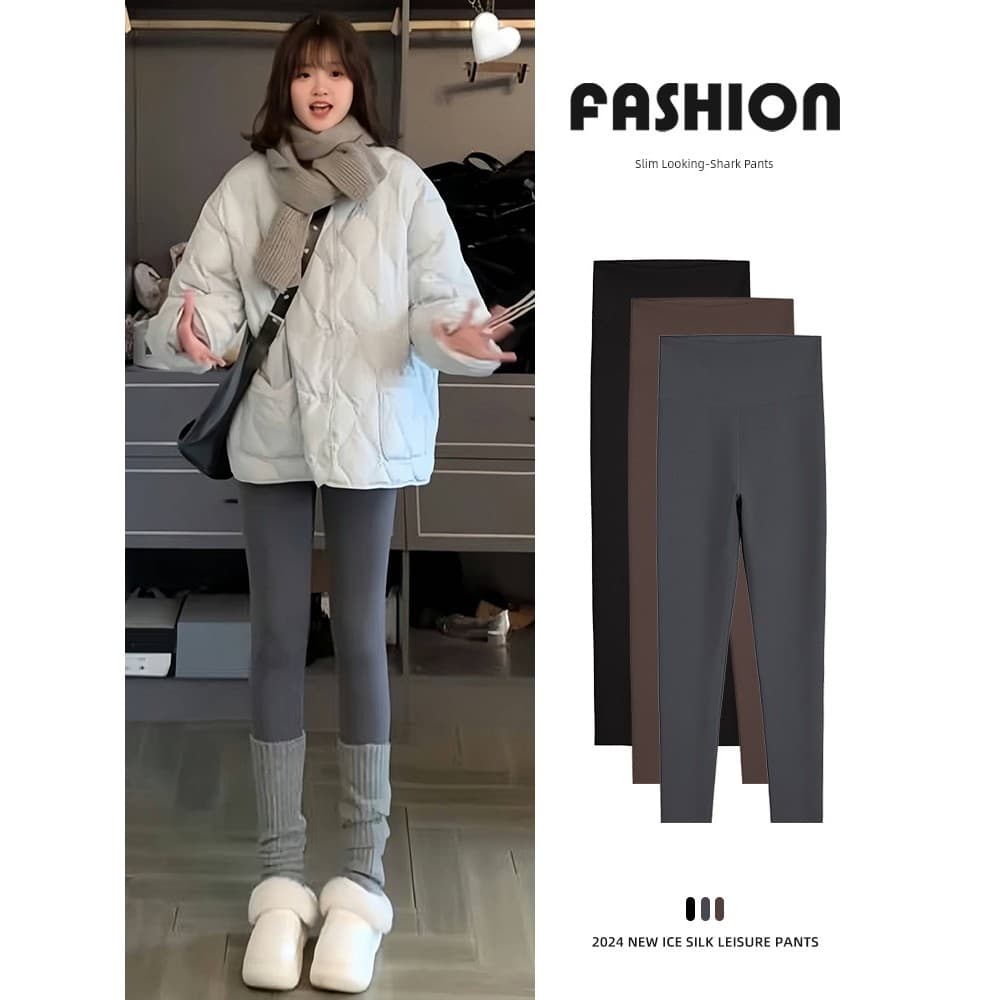 Legging Yoga Feminina Legging Cintura Alta Legging Fitness Academia Calças de tubarão cinza roupa exterior feminina 2026