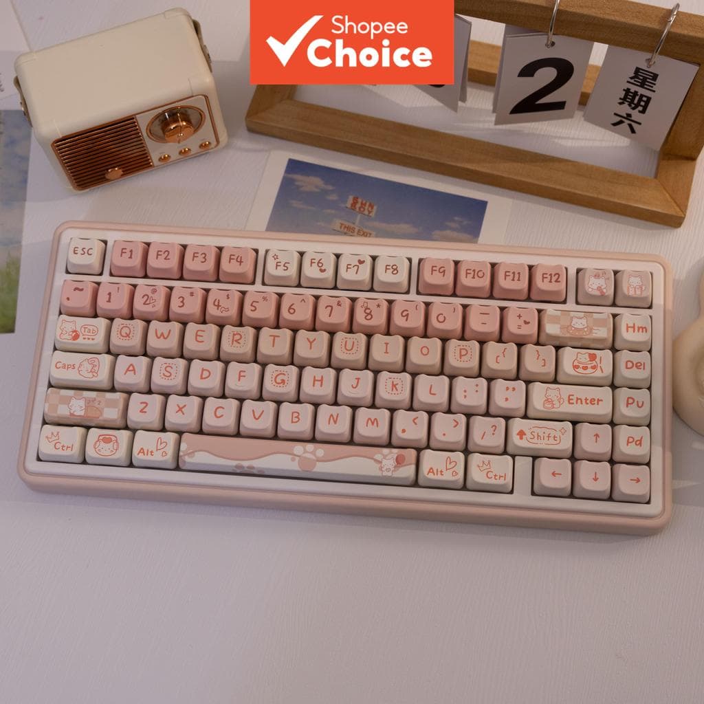 142 teclas, teclas avulsas para teclado mecânico, perfil MAO, formato de gato, sublimação de tinta, PBT, para switches