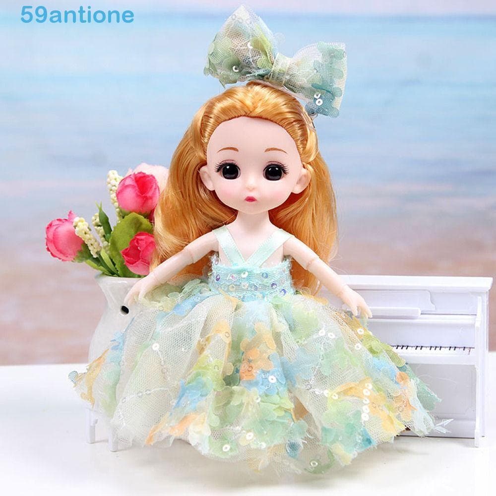 ANTIONE Mini Multi Joint Boneca Roupas Vestir-Se Articulada Bonecas De Princesa Brinquedos Conjunto De
