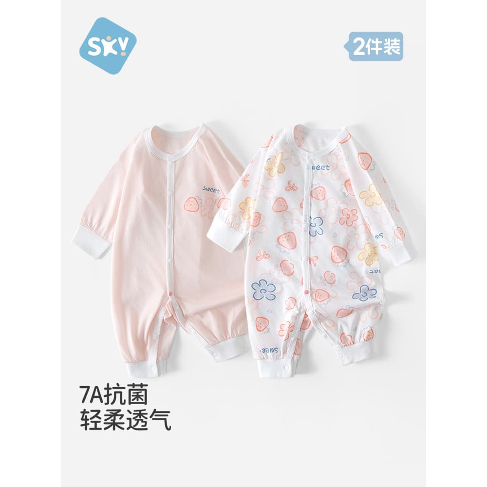 Subey 2026 verão bebê manga comprida macacão bebê menina roupas de verão puro algodão classe A roupas bebê macacão fino