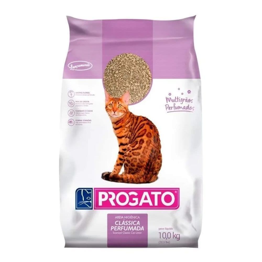 ProGato Classica Perfumada Multigrãos Areia Sanitária Higiênica Para Gatos 10kg