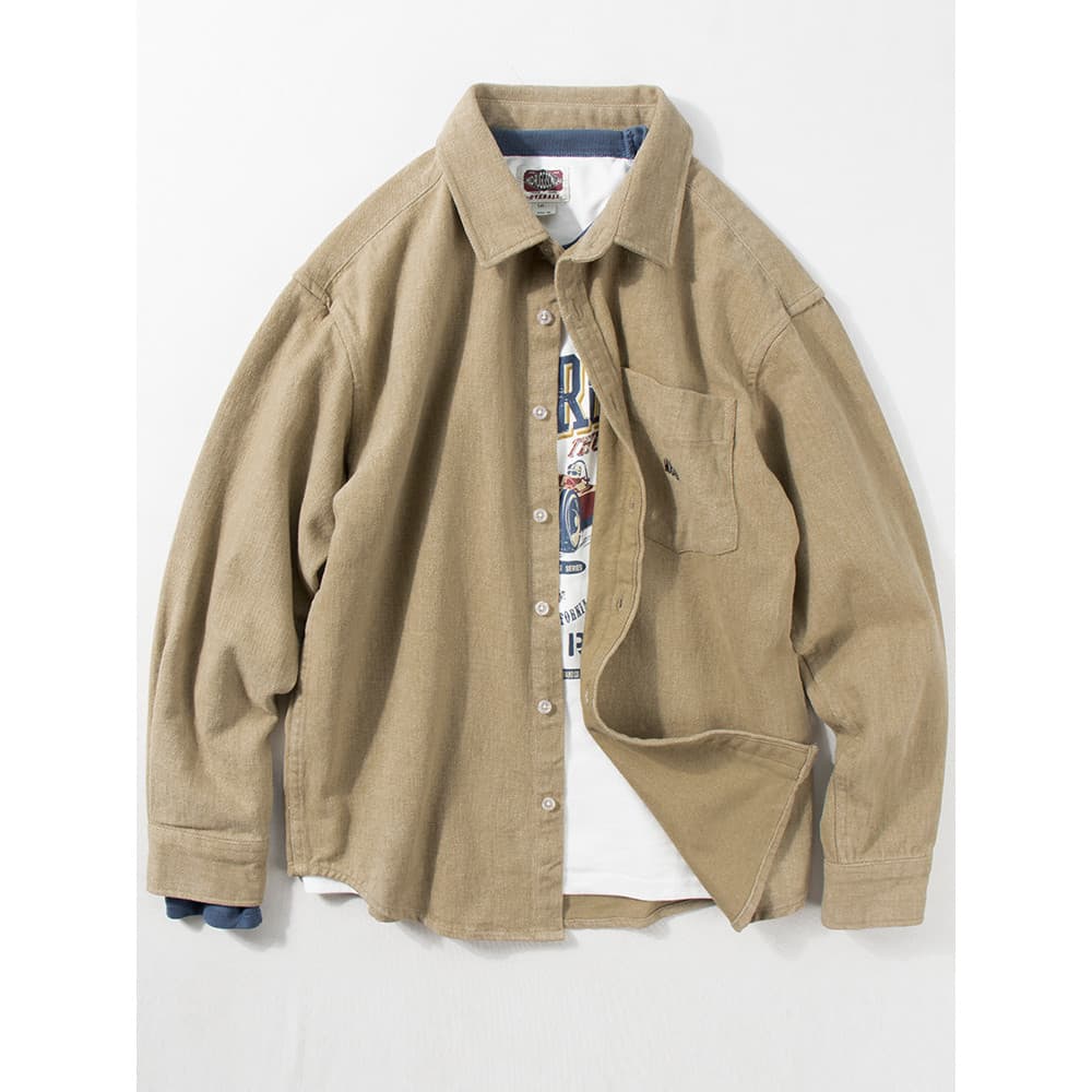 Jaqueta masculina primavera outono solta camisa Casual jaqueta masculina japonês Retro ferramentas Street Wear camisa de