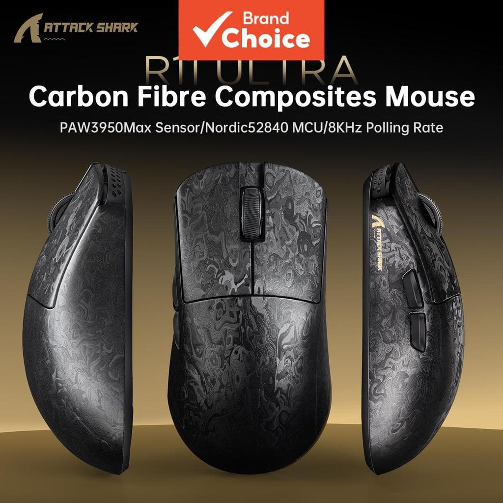 Attack Shark R11 Ultra Mouse Gamer 100 Milhões de Cliques com Fio 1KHz Sem Fio Taxa de Polling de 8KHz 300mAh
