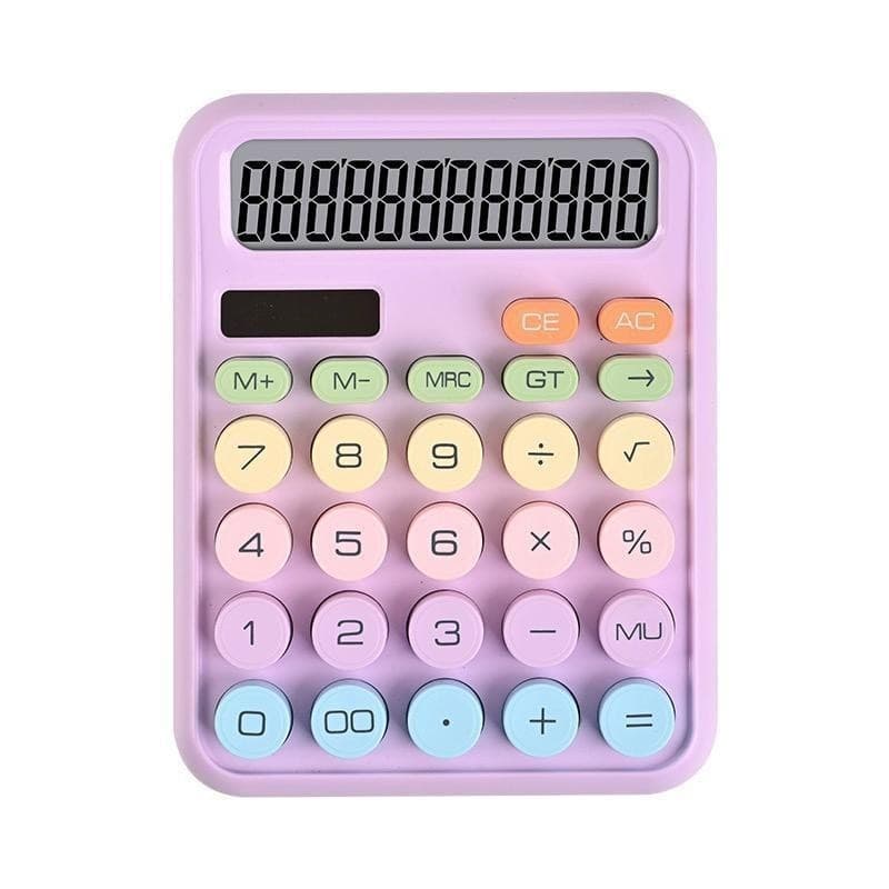 Calculadora 12 Dígitos Teclado Mecânico Colorida Morandi Papelaria Fofa Escritório Escola