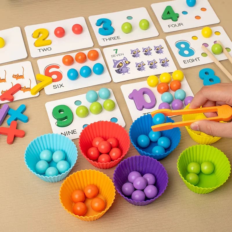 Clip Beads Classificando Tigelas Brinquedo Crianças Lógica Concentração Training Montessori Brinquedo Educativo