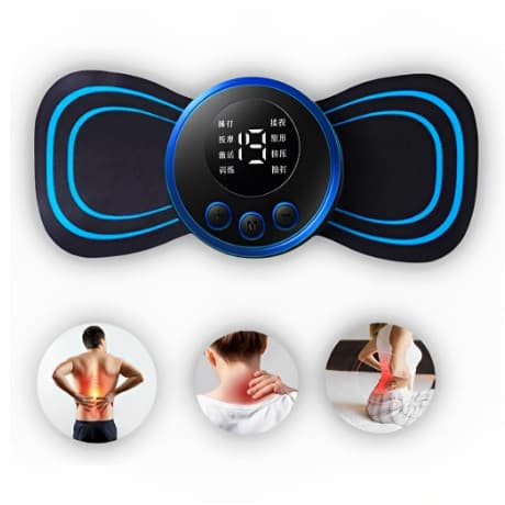 Mini Massageador Elétrico EMS Portátil Pescoço Cervical Corpo Relaxamento Muscular