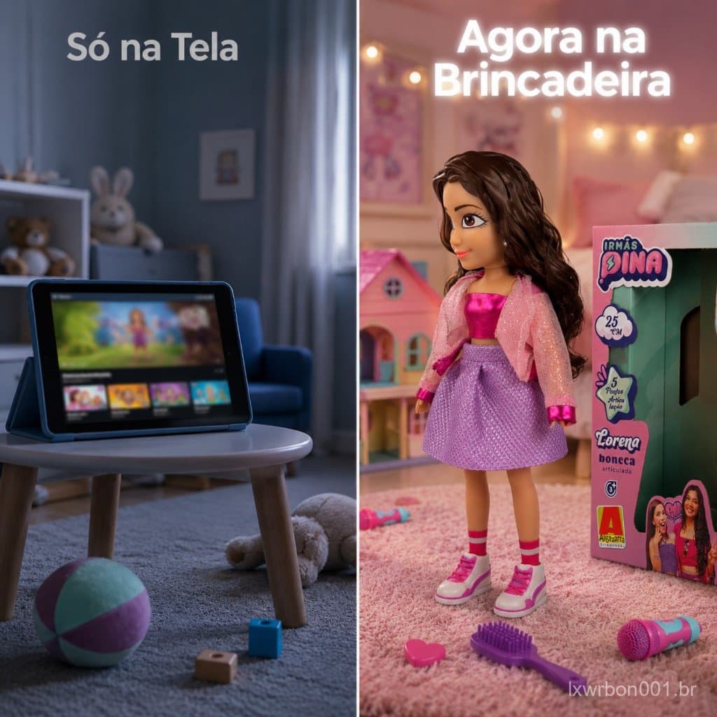 Boneca Lorena Irmãs Pina Articulada 25cm Algazarra Youtuber Influencer Menina