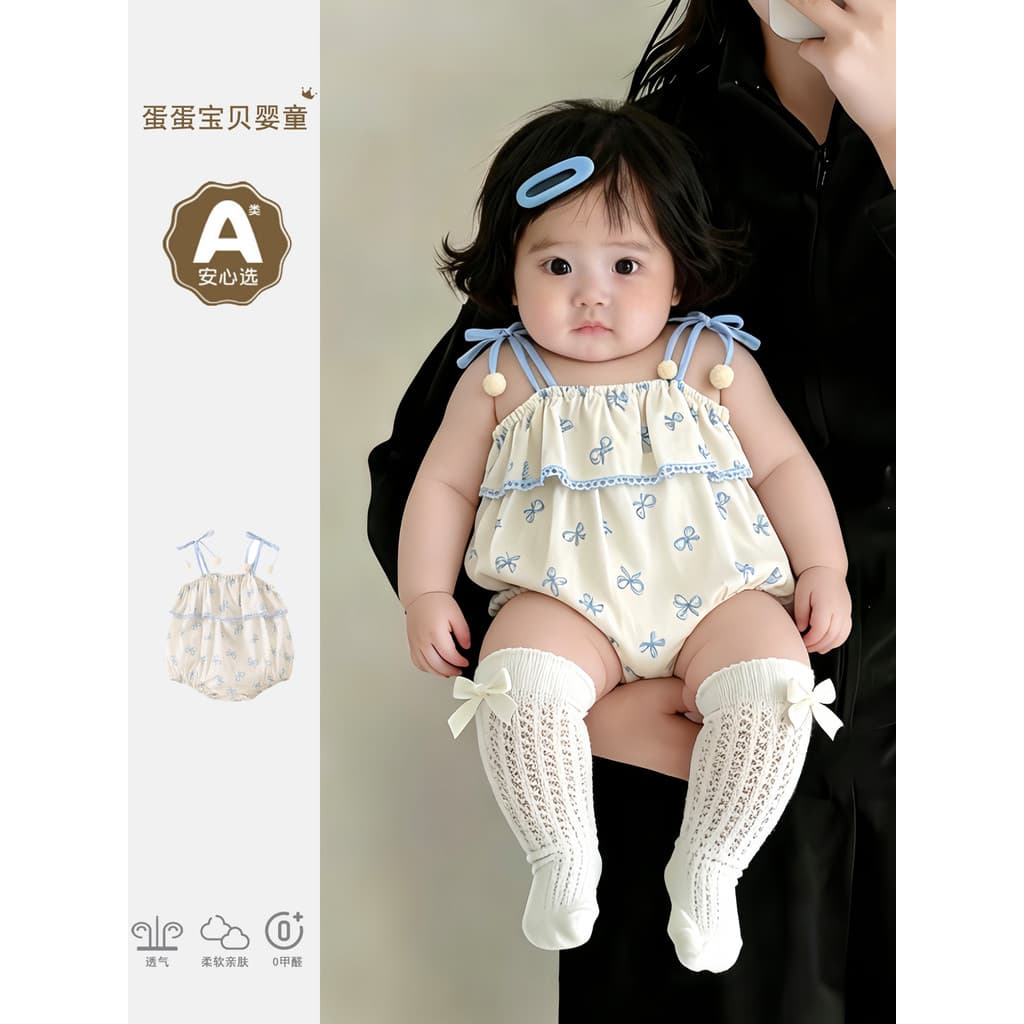 Super bonito roupas de bebê verão bonito princesa bebê menina macacão estilingue macacão roupas de verão pouco mensal ve