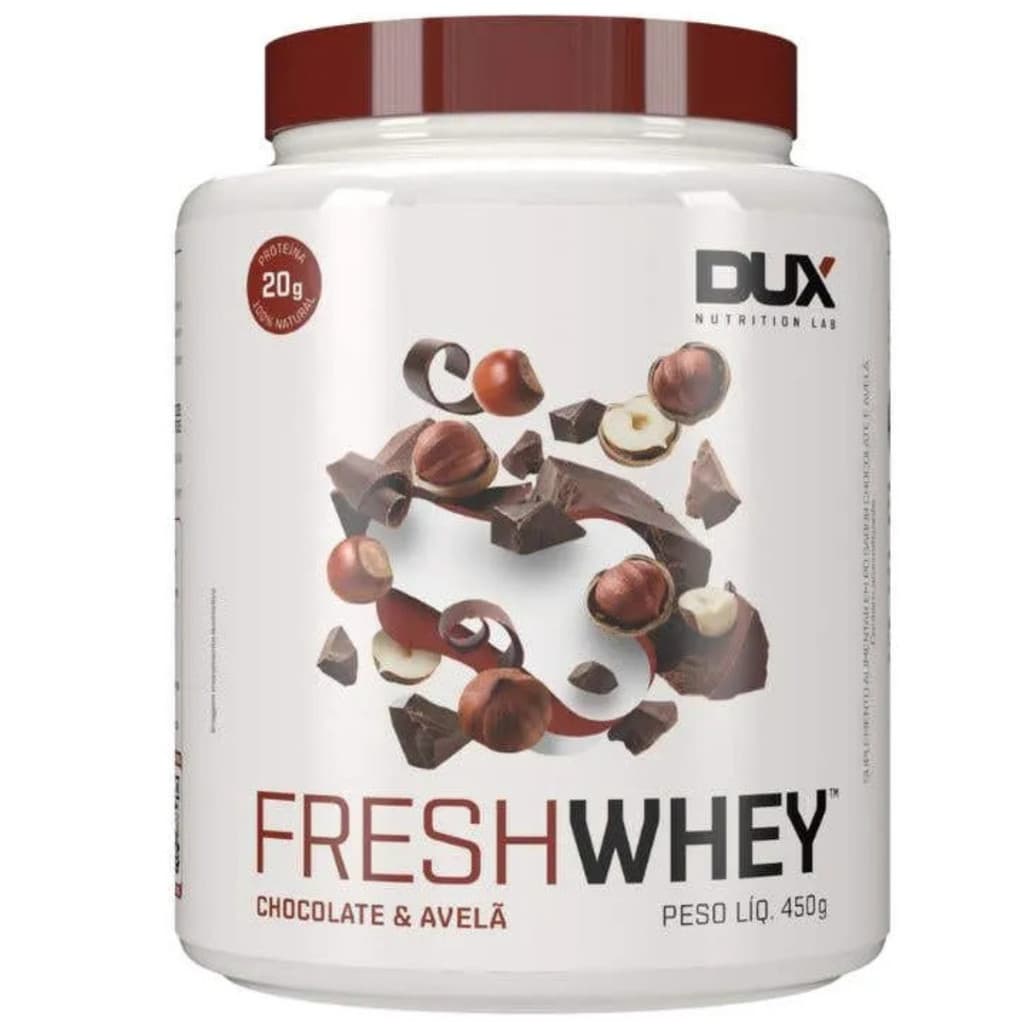 Whey Protein 3W - Fresh Whey Chocolate Belga e Avelã- Dux Nutrition - 450g ORIGINAL