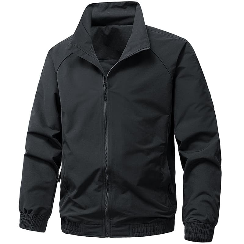 Primavera outono jaqueta fina masculina jaqueta Casual negócios simples gola alta berinjela jaqueta trabalho esportes ro
