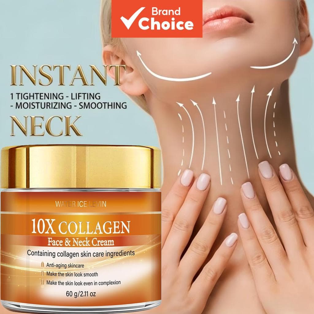 Creme Facial e para Pescoço 10X Collagen Water Ice Levin 60g - Anti-idade, Suaviza a Pele e Uniformiza o Tom