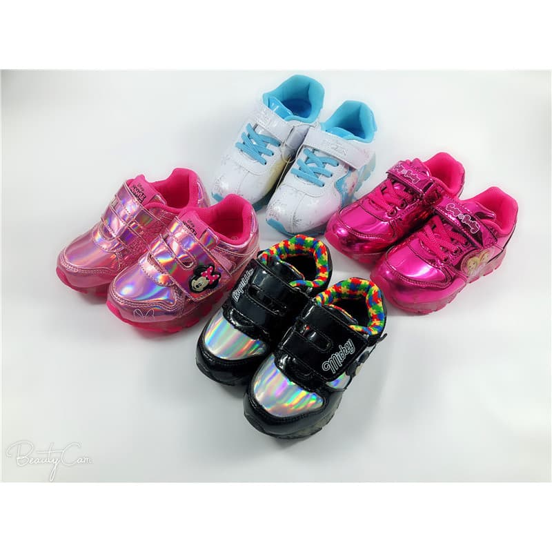 Sapatos infantis de comércio exterior exportados para a Coreia do Sul Calçados esportivos leves e confortáveis com luz p
