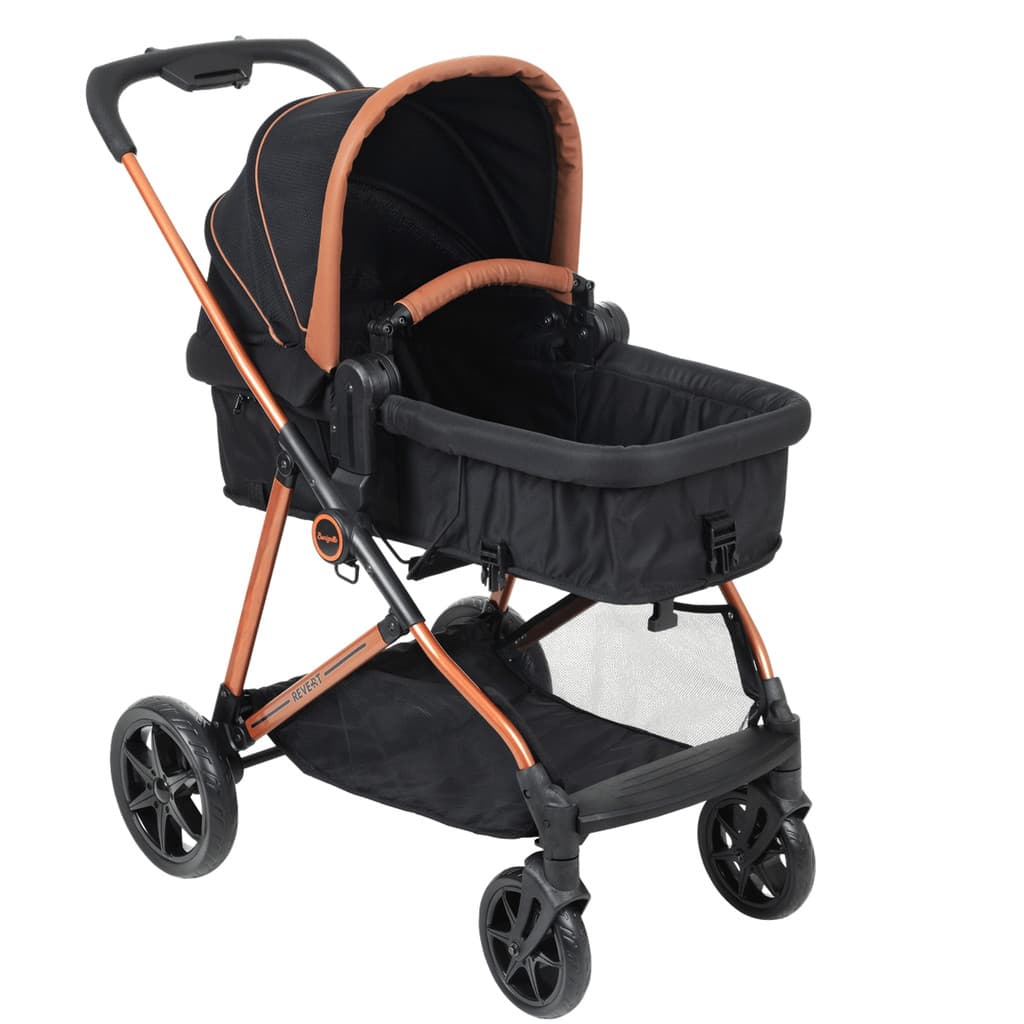 Carrinho de Bebe Burigotto Reversivel Revert 22 Preto Cobre
