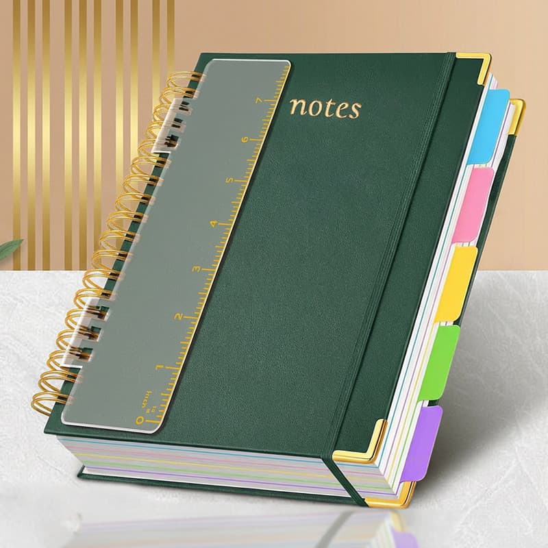 [Estoque pronto] A5 Bobina Notebook Strap Notebook PU Plan Notebook Embutido com Régua Business Simples Diário ZSN