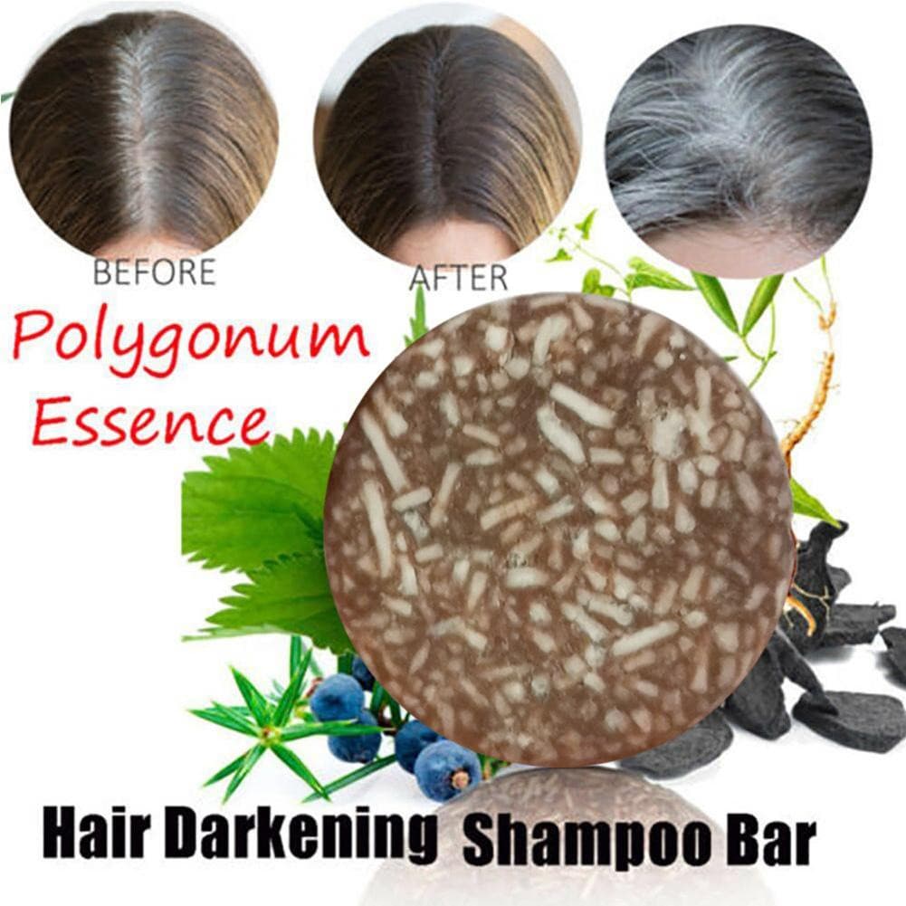 Sabonete Shampoo de Polygonum Multiflorum 60g Anti-Queda de Cabelo, Reparador e Hidratante, Embalagem Portátil