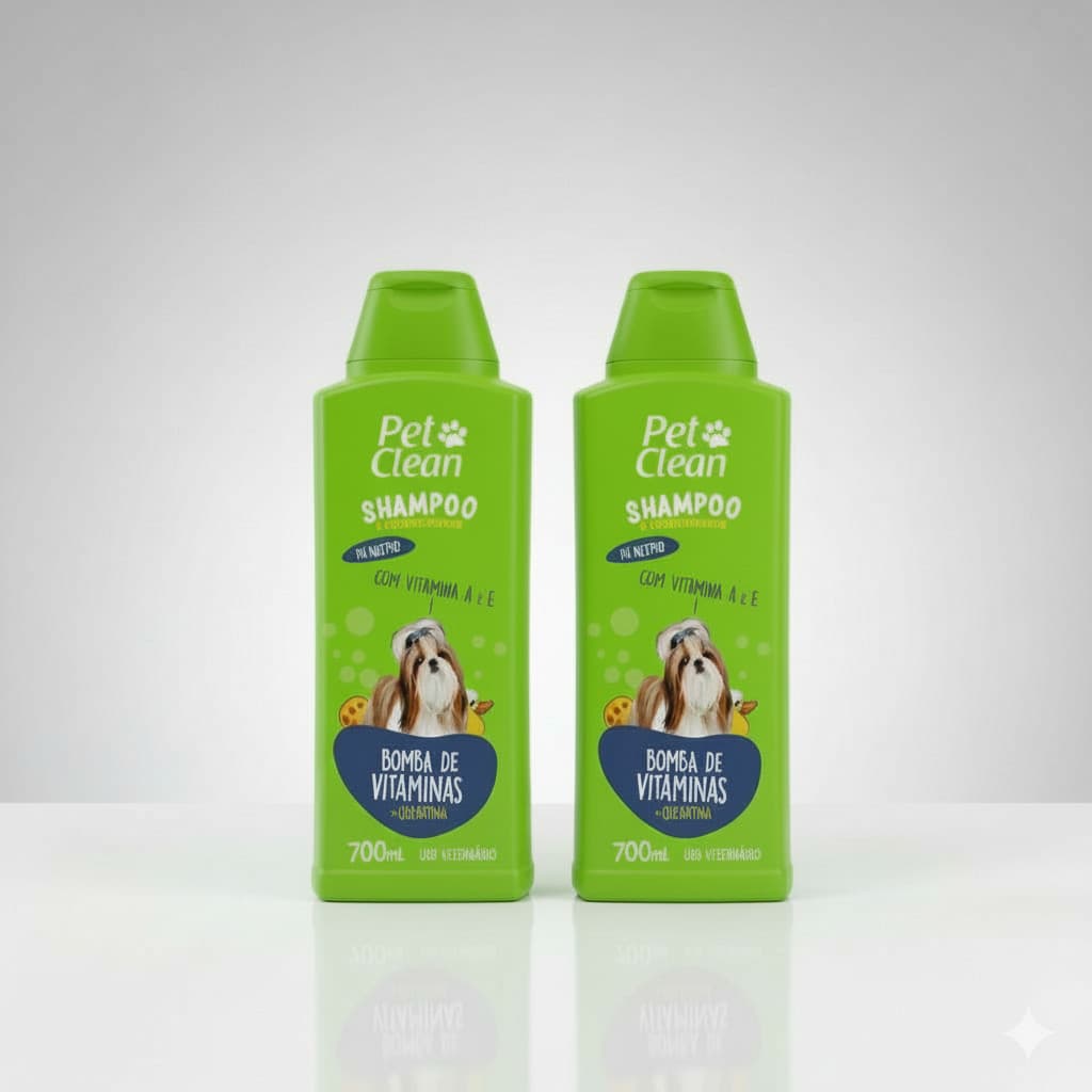 kit 2 Shampoos Bomba de Vitaminas Pet Clean – Cuidado Completo para Seu Pet