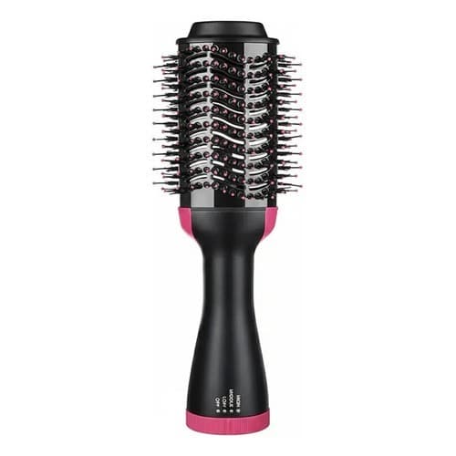 Escova Secadora Alisadora Profissional Para Cabelo Preto E Rosa 127v