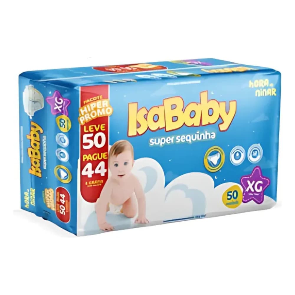 Fralda Isababy Hiper Super Sequinha  XG 50un