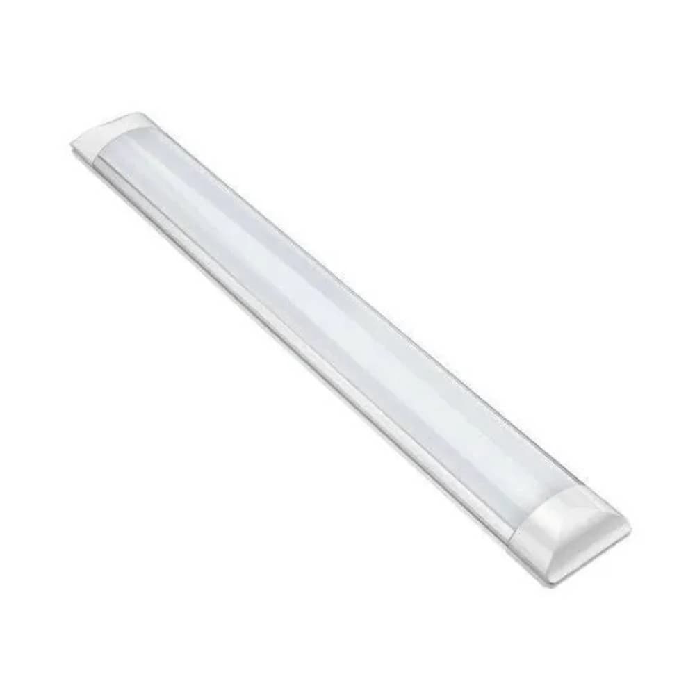 Luminária LED Linear Slim 120cm 40W Sobrepor Branco Frio Quente Neutro Bivolt Luz Forte Moderna Cozinha Escritório Loja