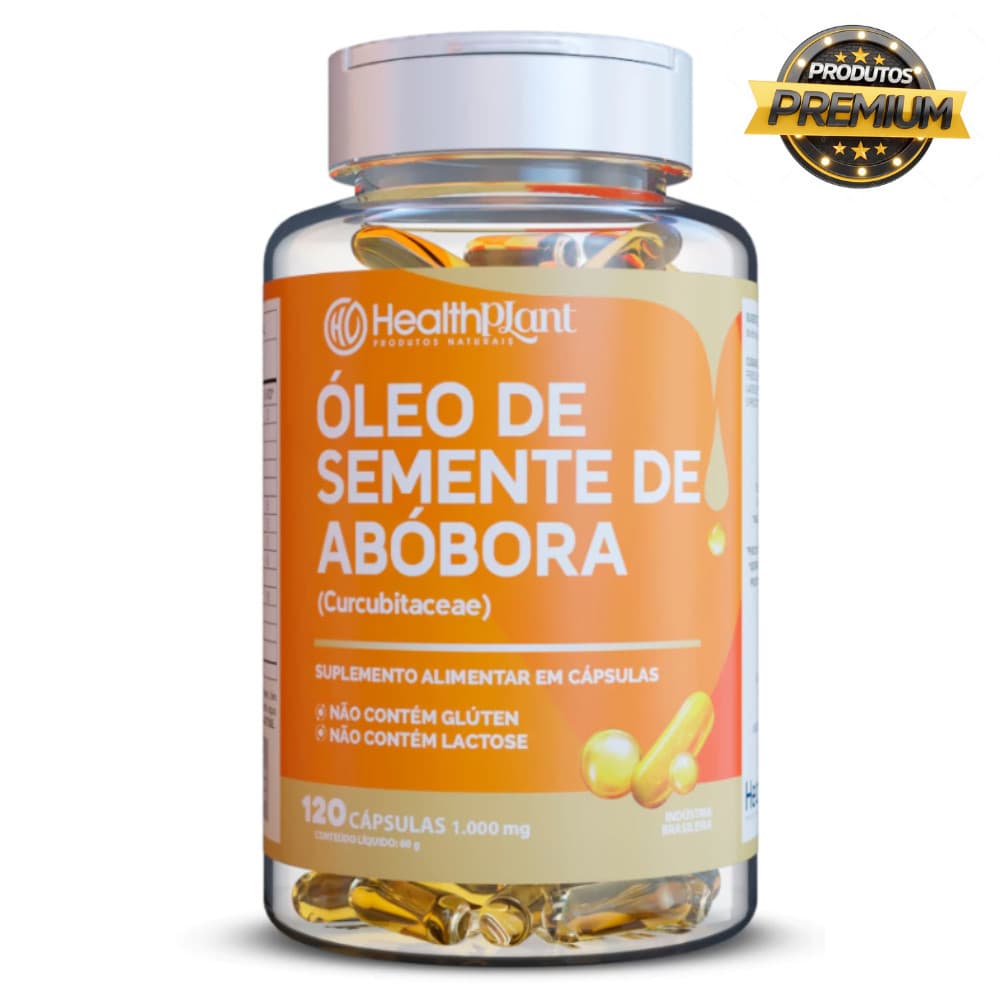 Óleo de Semente de Abóbora com Vitamina E 1400mg | Suplemento Premium