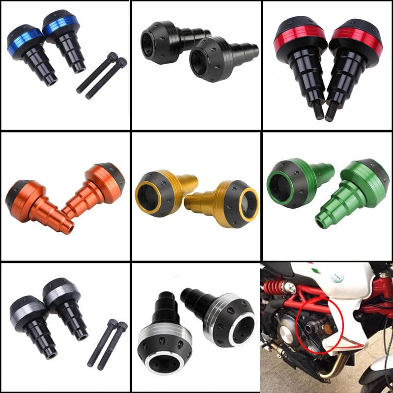 ! Em Estoque Universal Motocicleta Segurança Quadro Preto Sliders Anti Acidente Protetor Silders Motos ATV Acessórios Pa