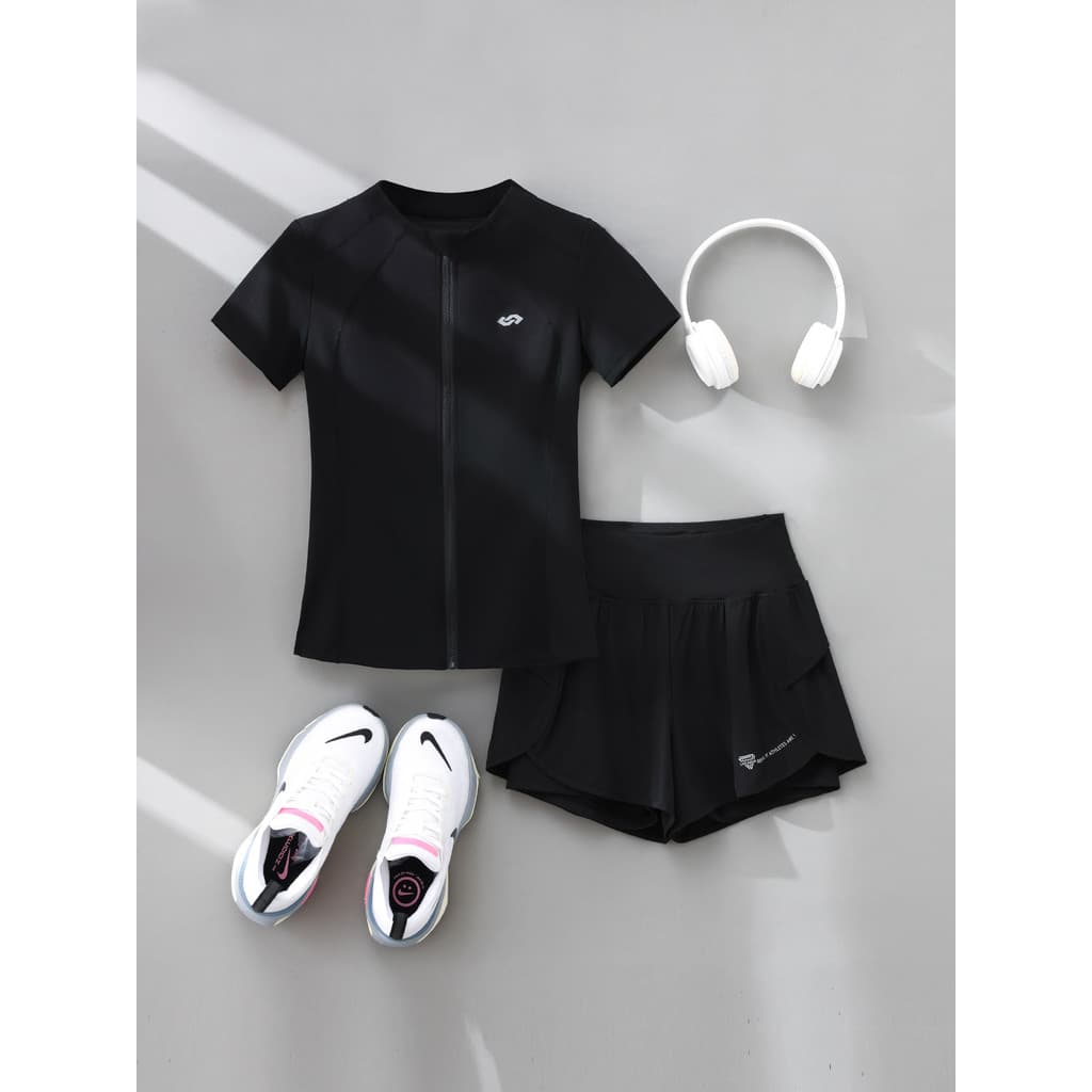 Roupas de Fitness terno feminino verão 2026 High-End novo estilo roupas de Yoga de manga curta de secagem rápida respirá