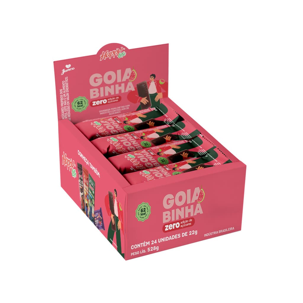 Caixa Goiabinha Zero Acucar Doce Saudável  24 Unidades 22g