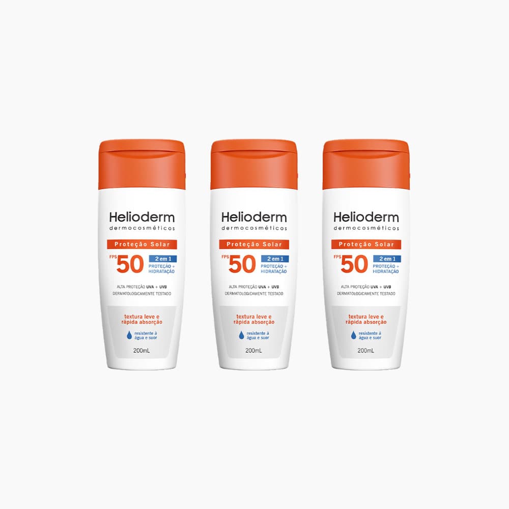 Kit 3 Helioderm Corporal FPS50 - 200ml - Kley Hertz