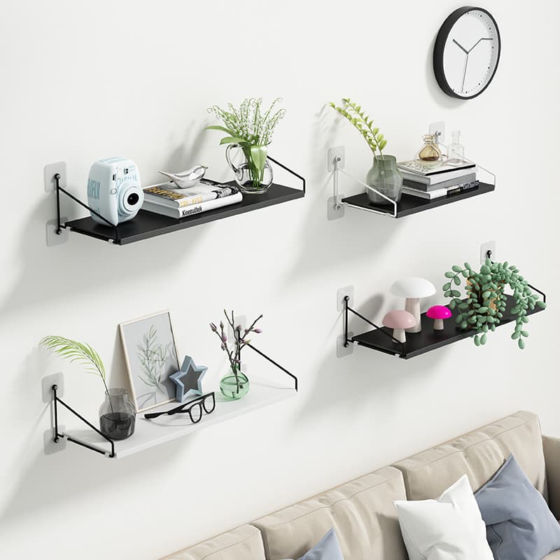 Suporte de parede para flores, montado na parede, sem perfuração, prateleira de parede para sala de estar, prateleira de