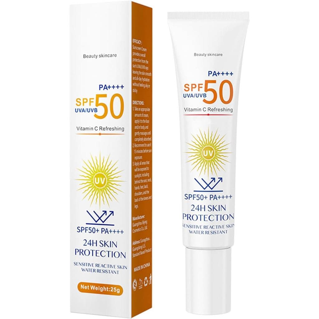 Protetor Solar SPF 50, Creme Solar, Protetor Solar Facial com Vitamina C, SPF 50+ PA++++ Leve e Refrescante, Proteção UV