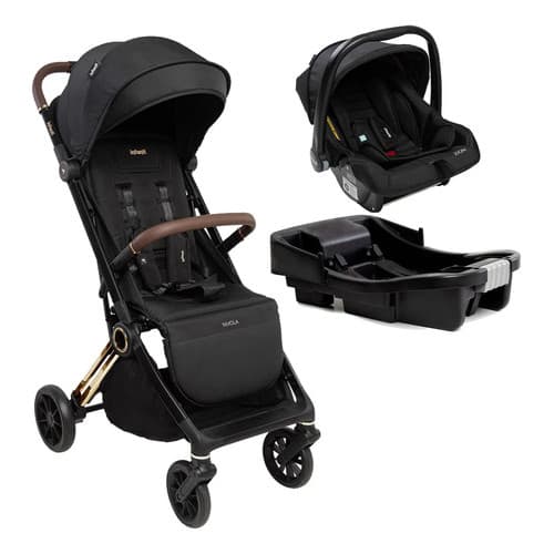 Carrinho Nivola Trio Com Bebê Conforto E Base Infanti Preto Solar Preta