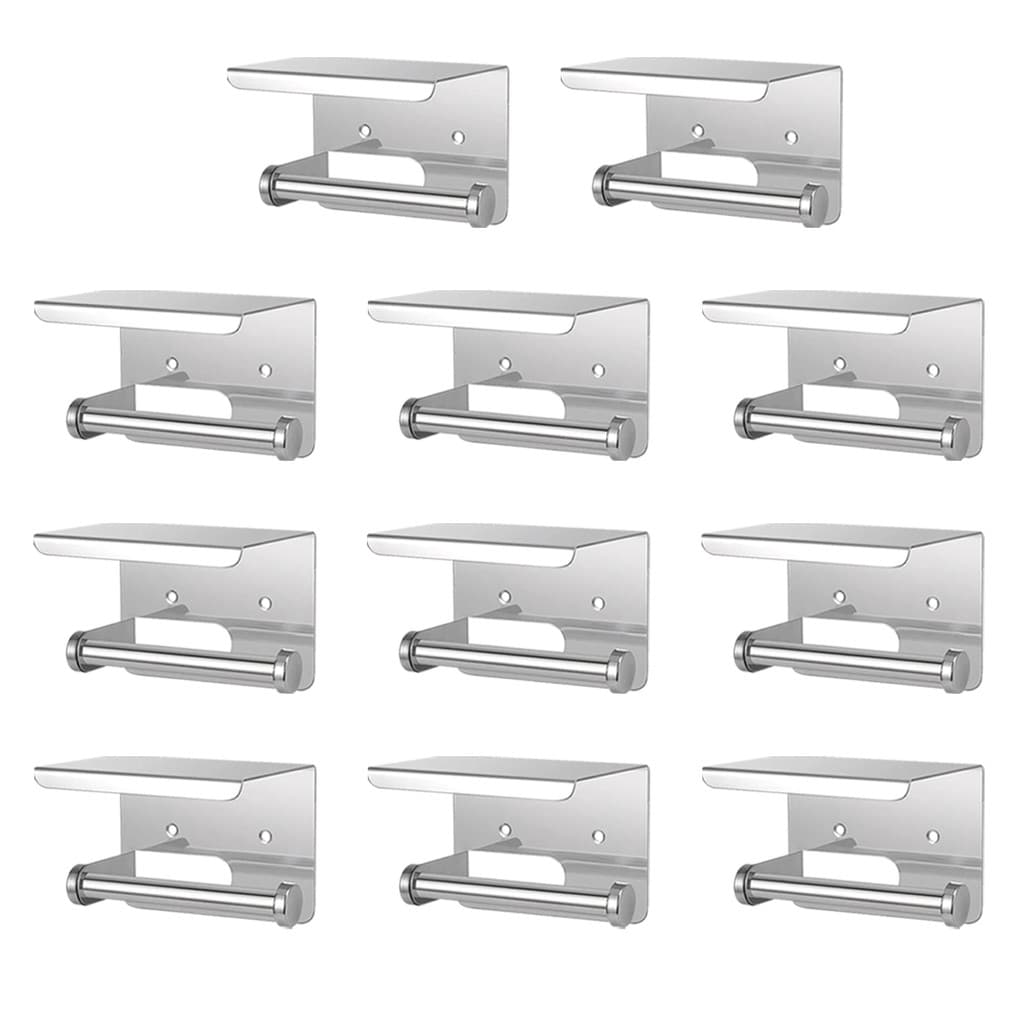 Suporte Papel Higienico Inox Kit 11 Uni Lavabo Banheiro Prateleira Porta Objeto Celular Apoio Suporte Parede