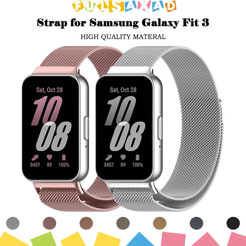 Pulseira De Metal Aço Magnético Milanesa Para Relógio Smartwatch Samsung Galaxy Fit 3 Strap Aço Inoxidável Metal
