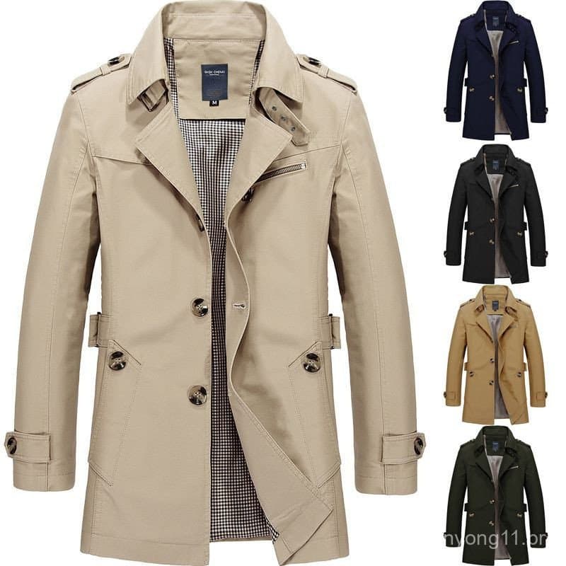 Jaqueta Masculina De Inverno De Algodão Fino Estilo Sobretudo Casual .